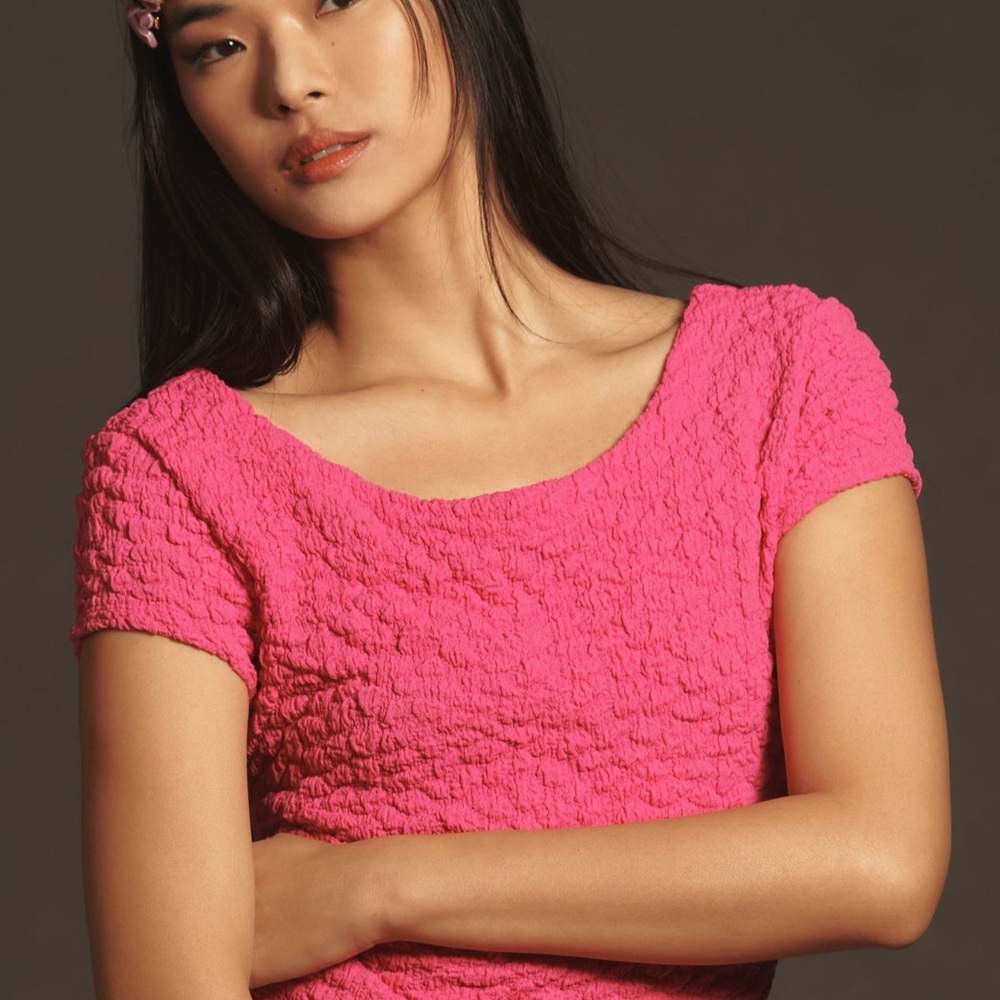 Maeve Socialite Popcorn Cropped Tee